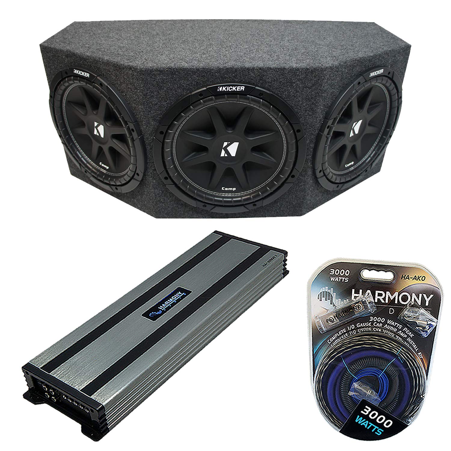 Kicker Bundle Comp C10 Triple 10" Subwoofer Loaded 1500 Watt Sub Box