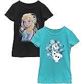Fifth Sun Girl's Frozen Elsa and Olaf Friends 2-Pack T-Shirt