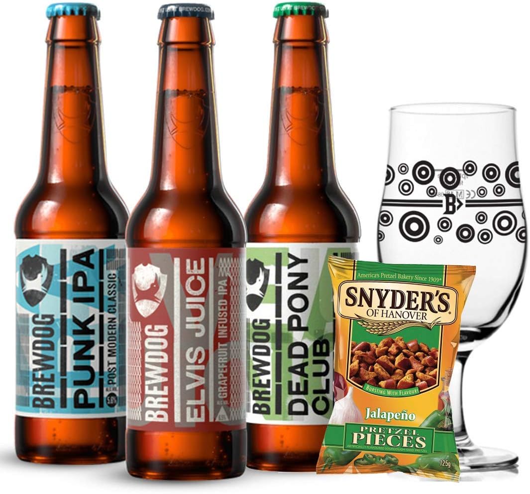 Brewdog Craft Beer Case Gift Set With Official Branded Glass (3 x 330ml