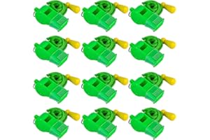 MISUYACO 12 Pack Sport Whistles with Lanyar for Coaches, Referees and Officials, Loud Crisp Sound