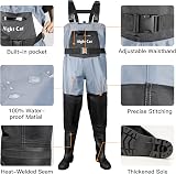 Night Cat Waterproof Chest Waders with Boots Men Women Blue UK 11 view 4
