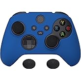 PlayVital Blue Pure Series Anti-Slip Silicone Cover Skin for Xbox Series X Controller, Soft Rubber Case Protector for Xbox Core Wireless Controller with Black Thumb Grip Caps