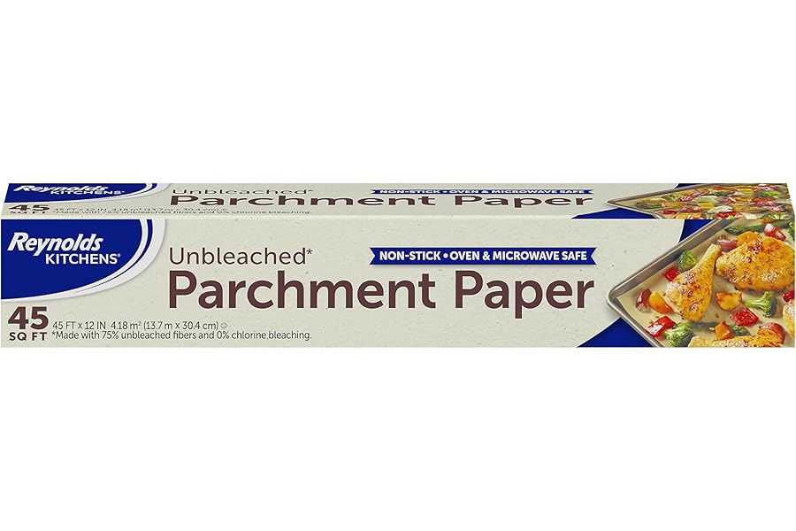 Reynolds Kitchens Unbleached Parchment Paper Roll, Non Stick Parchment Paper for Cooking and Baking, Oven Safe up to 425 Degr Book