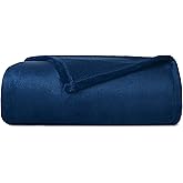 Casual Living Twin/Twin XL Fleece Blanket Fluffy Warm Cozy Bed Blankets for Dorm or Bedroom Decor Soft Plush Thick Fuzzy Oversized Big Throw for Couch Bed or Outdoor, 66-inch x 90-inch, Navy Blue