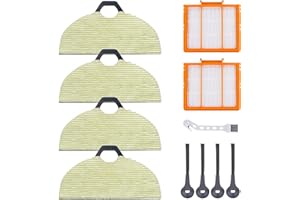JYAILIFES JYAILIFIS RV2610WA Vacuum Mop Replacement Pads Compatible with Shark RV2610WA RV2620WA RV2410WD AV2610WA AI Ultra 2- in-1 Robot Vacuum, 4 Mop Pads, 2 Filters, 4 Side Brushe