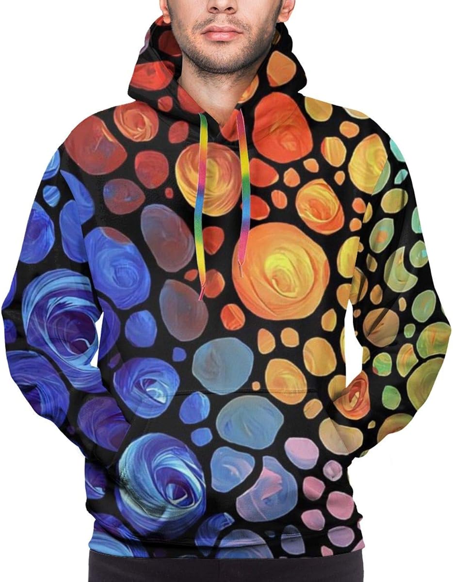 Men's Hoodie Contemporary Abstract Art Sweatshirt L Clothing