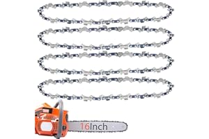 O-CONN 4 Pack 16 Inch Chainsaw Chain 3/8" LP Pitch .043'' Gauge 56 Drive Links Fits Greenworks, DeWalt, Poulan, Milwaukee and more