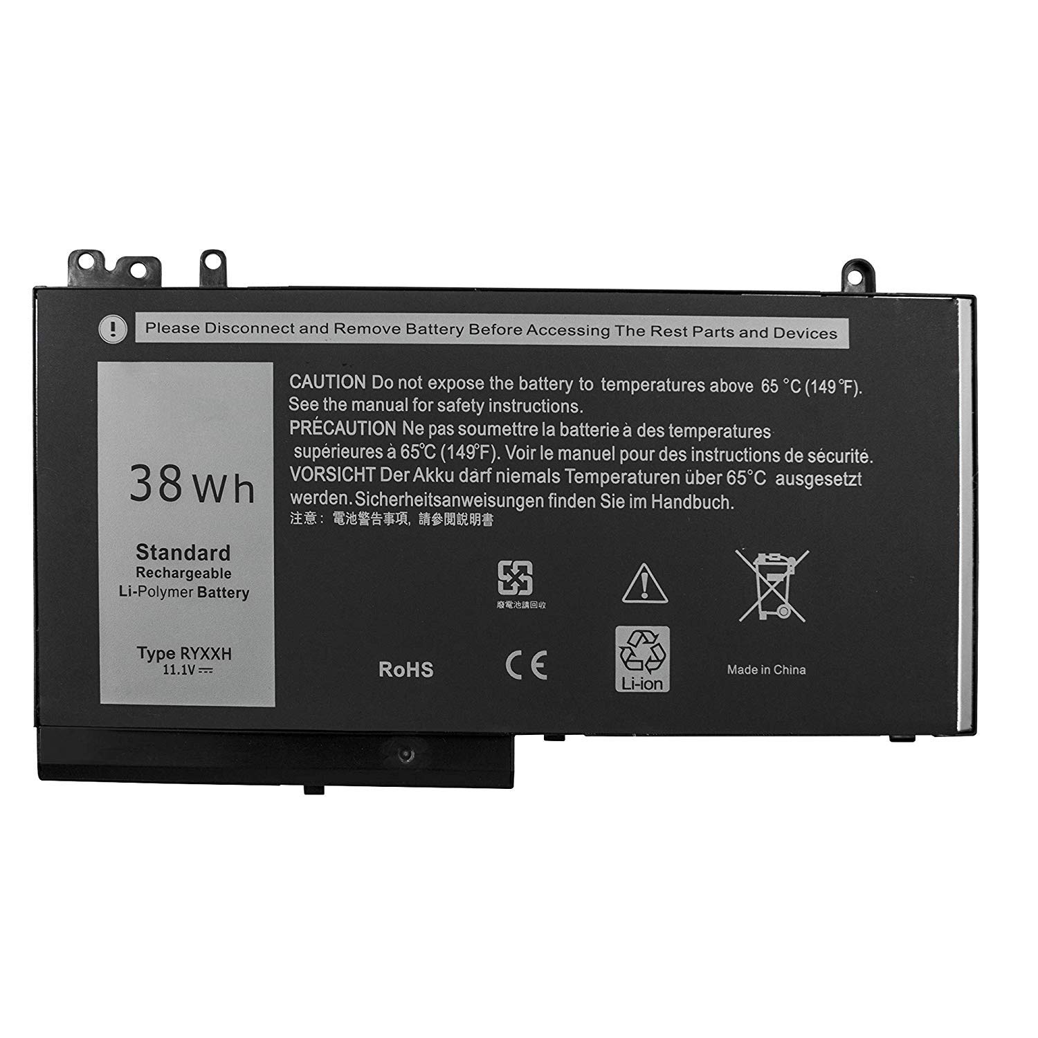 ASKC 38Wh RYXXH Laptop Battery for DELL Latitude E5450 E5550 E5250 E5270 Latitude 11 3150 3160 VVXTW YD8XC R5MD0 5TFCY 9P4D2 VY9ND 451-BBLJ 11.1V 3-Cell