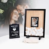 AquaLume Wedding Guest Book Alternative with Wooden Hearts, Guest Book Wedding Reception, Wedding Guest Book, Heart Guest Book Drop Box for Anniversary Birthday Party