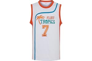 BOROLIN Mens Flint Tropics Jersey,#7 Coffee Black Basketball Shirt