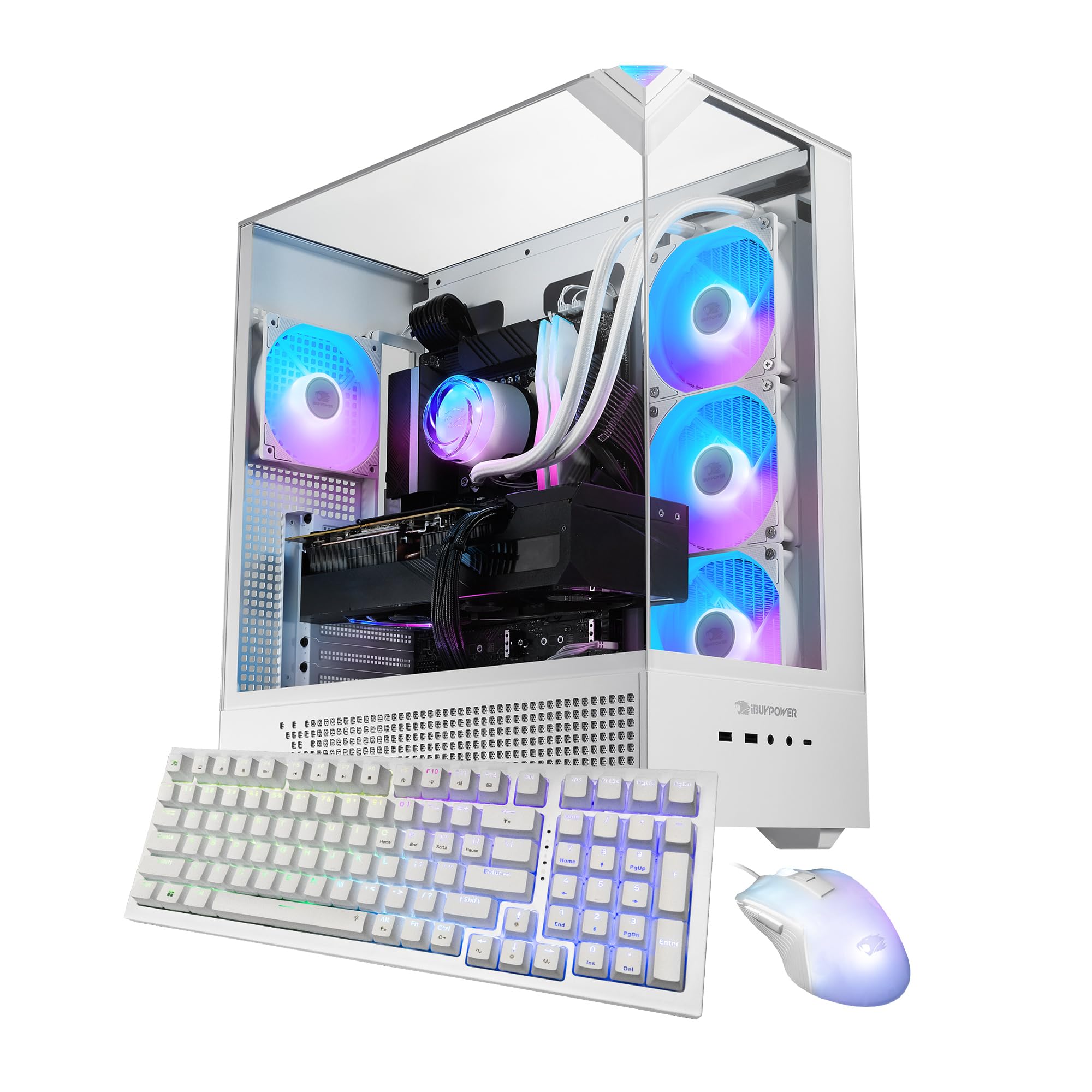 iBUYPOWER Element Gaming PC Desktop Computer AMD Ryzen 9 9900X CPU, NVIDIA GeForce RTX 5070 12GB GPU, 32GB DDR5 RGB 5200MHz RAM, 2TB NVMe SSD, Windows 11 Home, Gamer Keyboard and Mouse - EWA9N5701