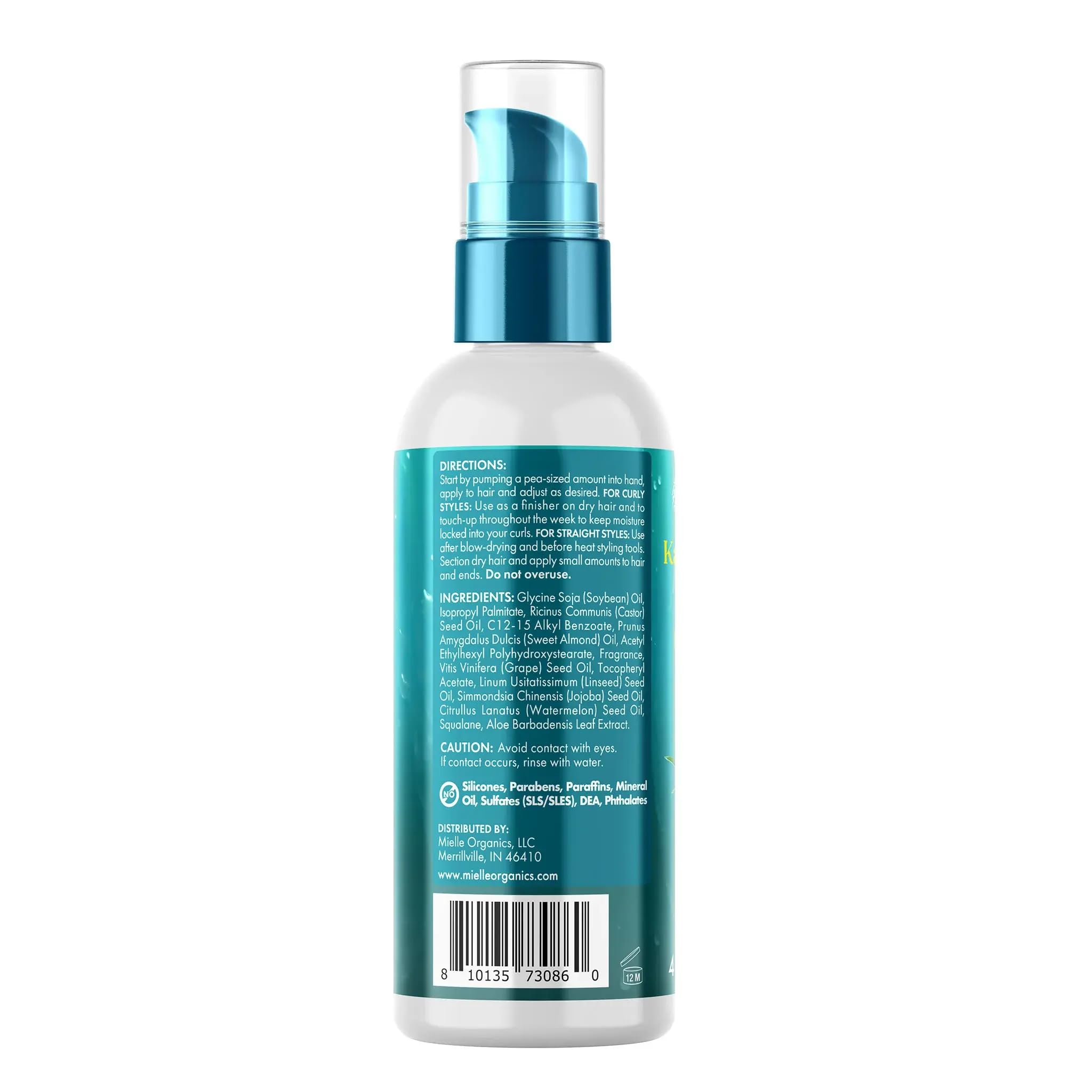Mielle Weightless Hair Oil - Kalahari Melon & Aloe Vera Deep Hydration Hair Treatment for Dry, Curly and Textured Hair - Lightweight, Non-Greasy Formula for Long-Lasting Hydration (4 fl oz)