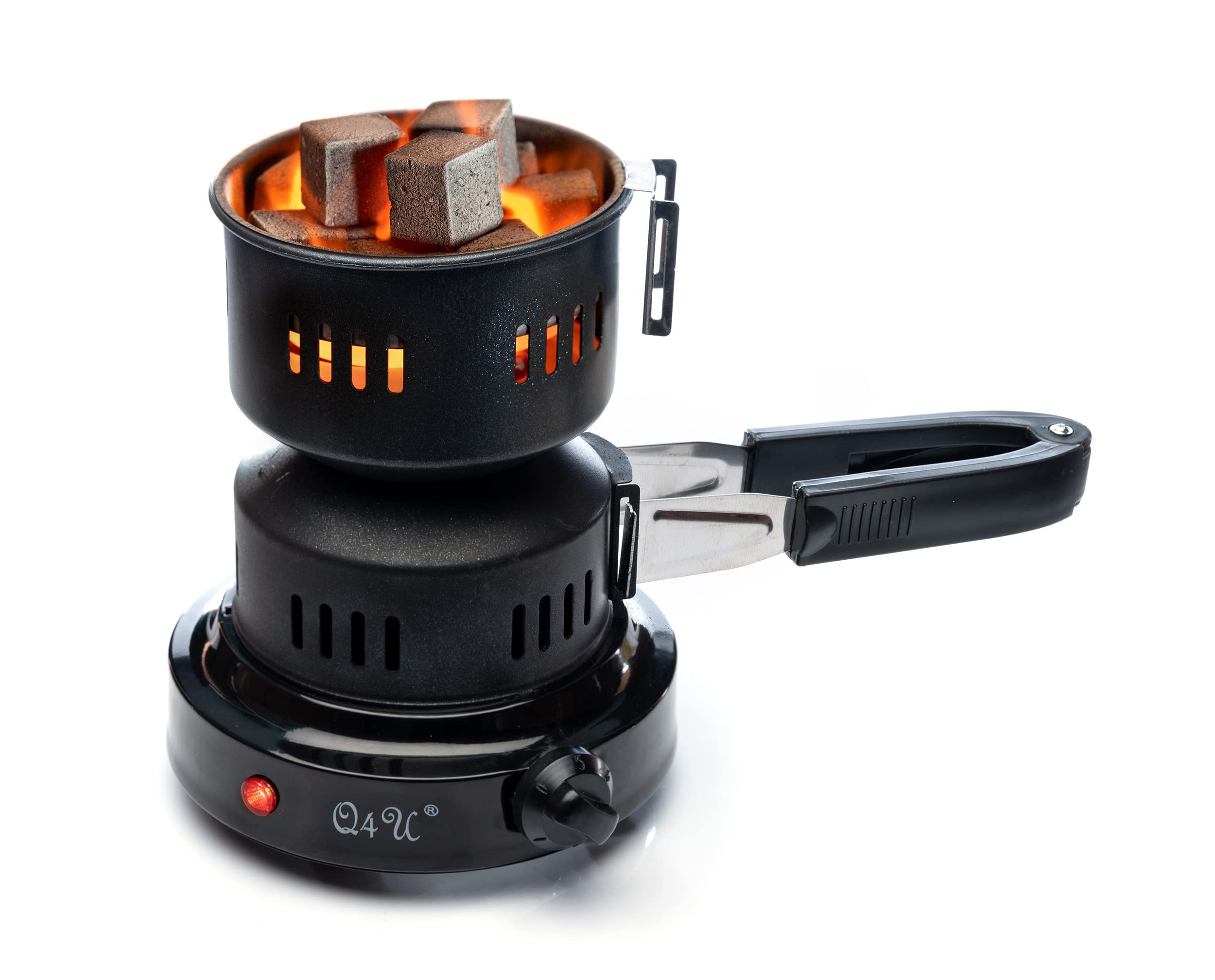 Q4U Charcoal Burner Black 650W Hot Plate UK PLUG