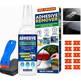 Adhesive Remover, Sticker Remover with Plastic Razor &amp; Towel, 120ml Glue Removers for Removing Labels, Tapes, Gum, Wax and Sticky Residue, Powerful Super Glue Removers for Floor, Windows, Walls, Cars