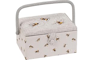 Hobby Gift Medium Sewing Craft Hobby Storage Box, Embroidered Bee