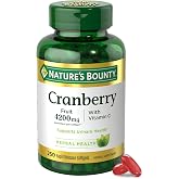 Nature's Bounty Cranberry Pills for Women Urinary Tract Health, 250 Count | Cranberry Supplements with Concentrate &amp; Vitamin C, 250 Softgels