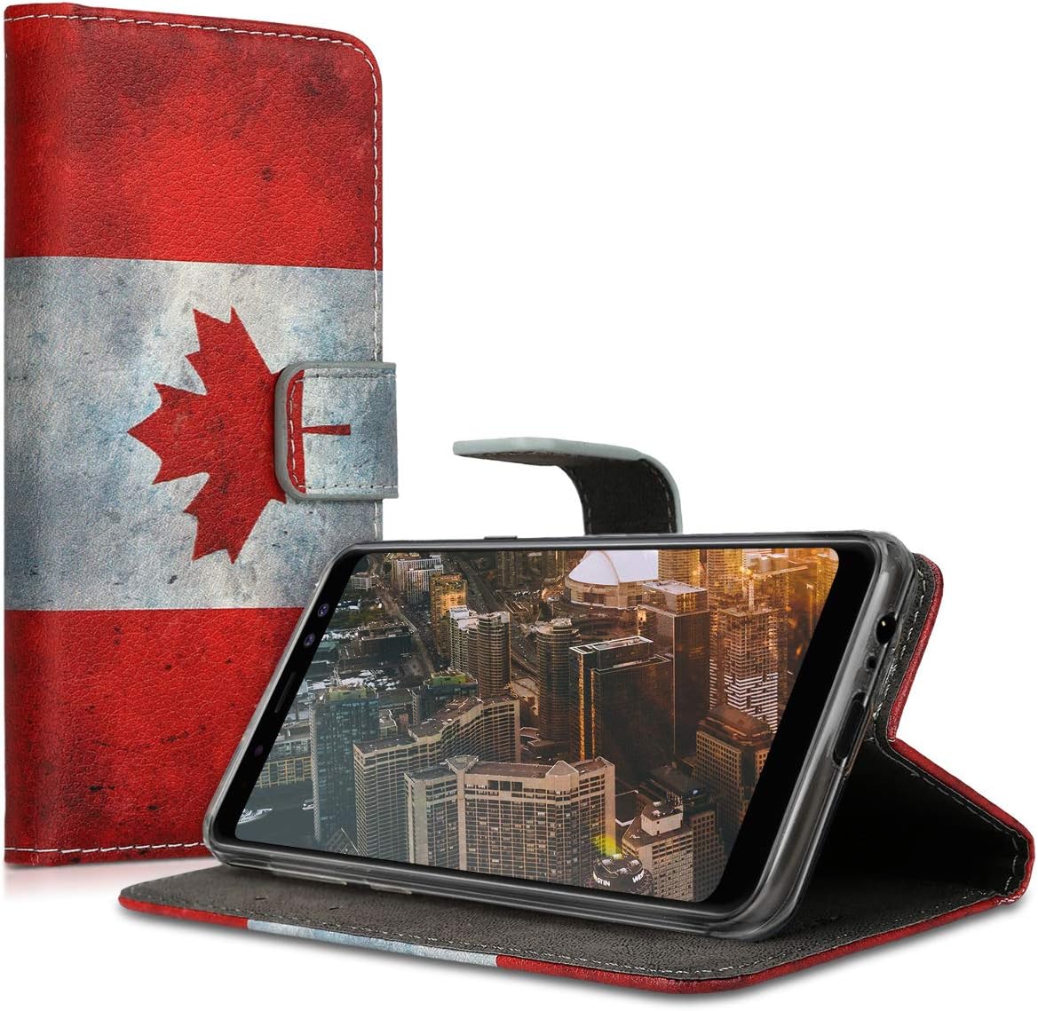 Flip Cases Electronics 2018 Canadian Flag Red/White kwmobile Wallet