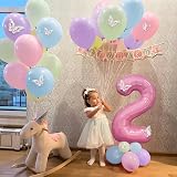 Balloon Dance Pink 2 Balloon 2nd Birthday Decorations Set 59 pc view 3