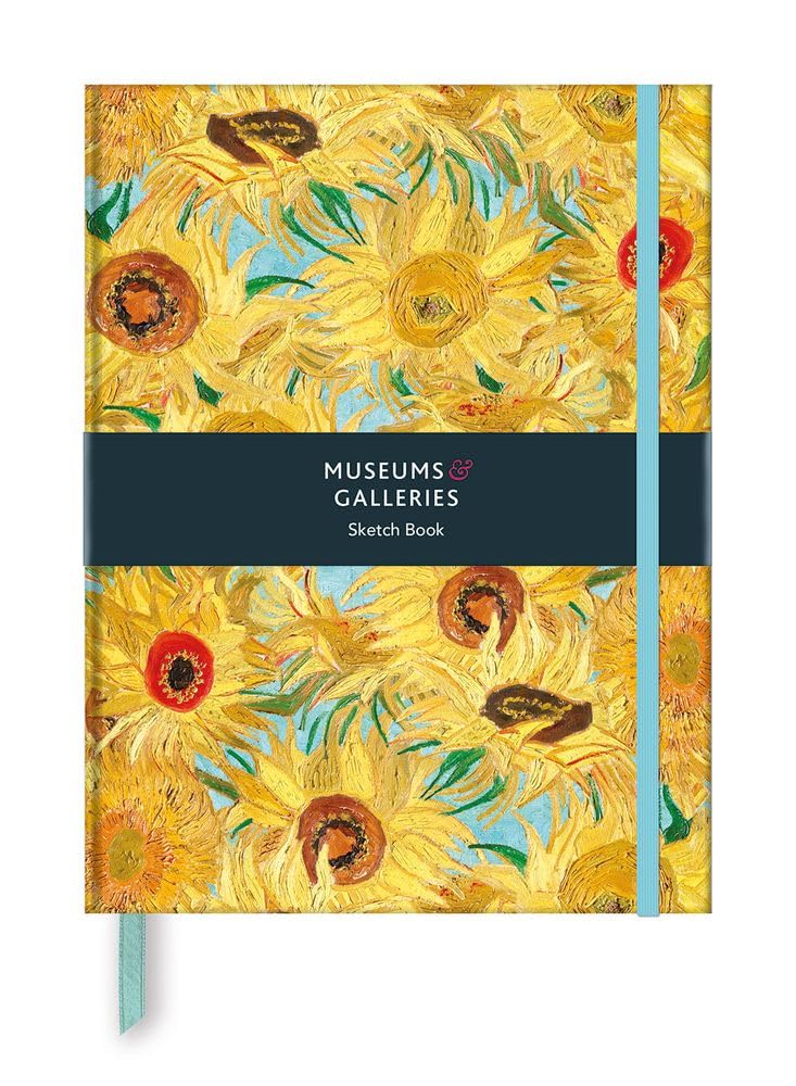 Museums & Galleries Blank Sketchbook - Vase with Twelve Sunflowers by Vincent Van Gogh - 124 Pages