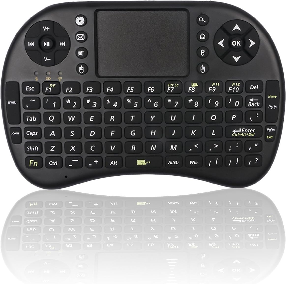 ANEWKODI I8 2.4GHz Mini Handheld Wireless Keyboard and Touchpad Mouse with Removable lithium Battery (Black Line)