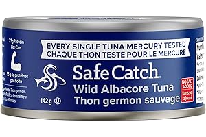 Safe Catch Canned Lowest Mercury Limit Albacore Tuna Fish No Salt Added, Wild Caught, Gluten-Free, Kosher, Whole30 Approved, 