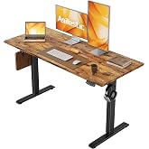 Agilestic 48*24 Inch Height Adjustable Electric Standing Desk, Rustic Brown | Sit Stand Up Computer Desk, Memory Presets, Stable Steel Frame,176lbs, Easy Assembly, Home Office