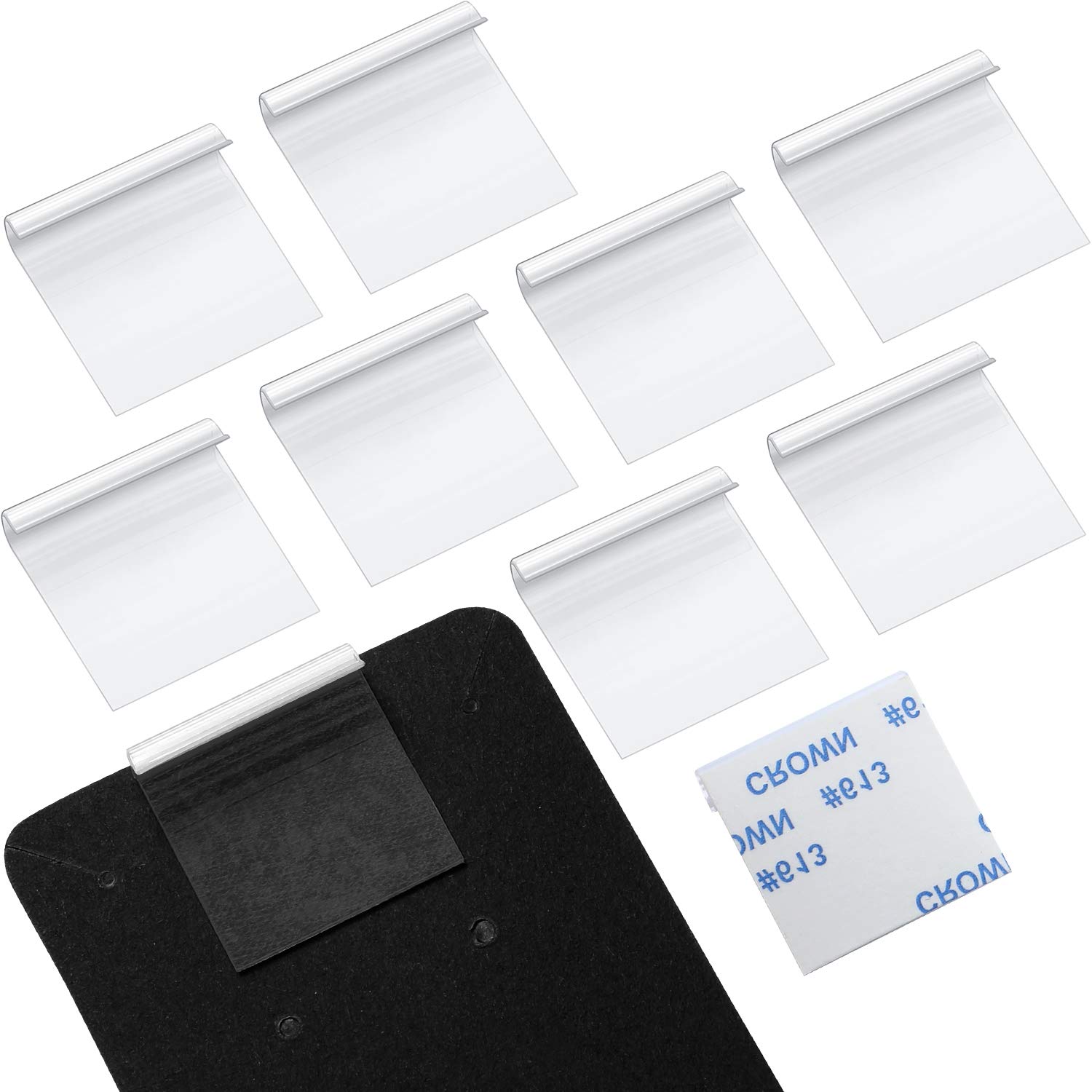Photo 1 of 150 Pieces Earring Card Adapter Self-Adhesive Lip Adapter Plastic Lip Hanger for Earring Necklace Card Display (1 x 1 inch)