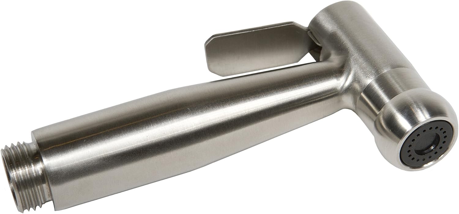 SmarterFresh Curved Bidet Sprayer Head Only, Stainless Steel Brushed Nickel Diaper Sprayer Bidet