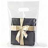 KEEPARTY 60 Clear Plastic Bags With Handles 12"x15" Perfect for Retail and Merchandise Clear Gift Bags for Boutiques and Small Businesses Gift and Trade Show Thank You Bags