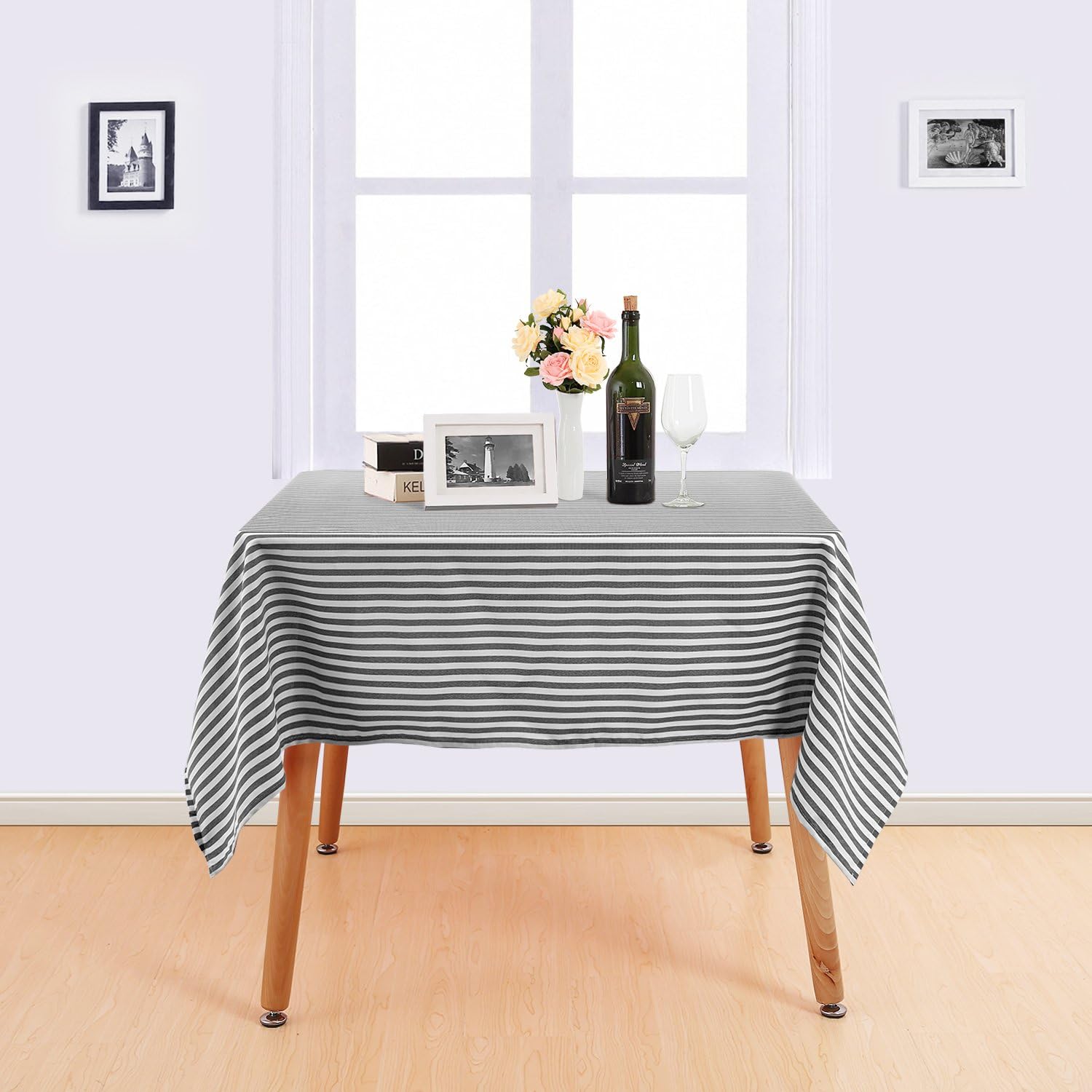 Best black white table cloth party stripes