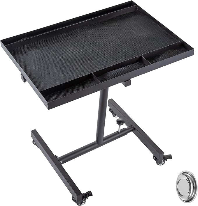 BestEquip Rolling Tool Table 220lbs Capacity Tear Down Tray 29x21inch