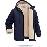 Boladeci Men's Sherpa Lined Hoodie Jacket Winter Warm Heavy Weight Zip Up Hooded Sweatshirt Thick Fleece Coats
