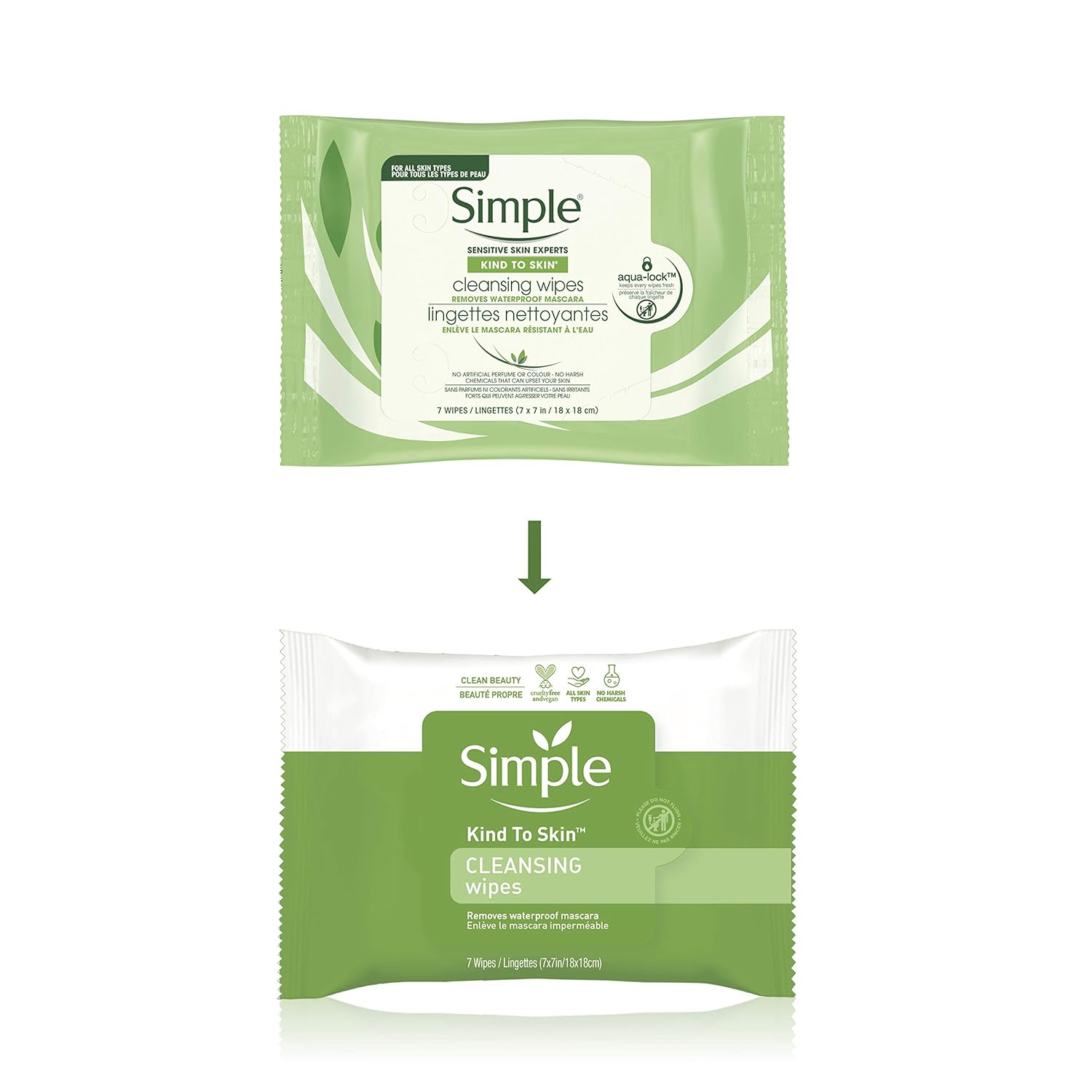 Simple Cleansing Facial Wipes 1 DS(Pack of 2): Beauty