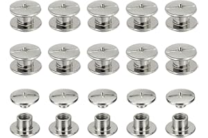 PATIKIL Chicago Screws, 60set M5 x 4mm Carbon Steel Phillips Head Screw Rivets Binding Screws Post Nail Rivet for Leather Belt Bag Backpack Craft Bookbinding, Silver Tone