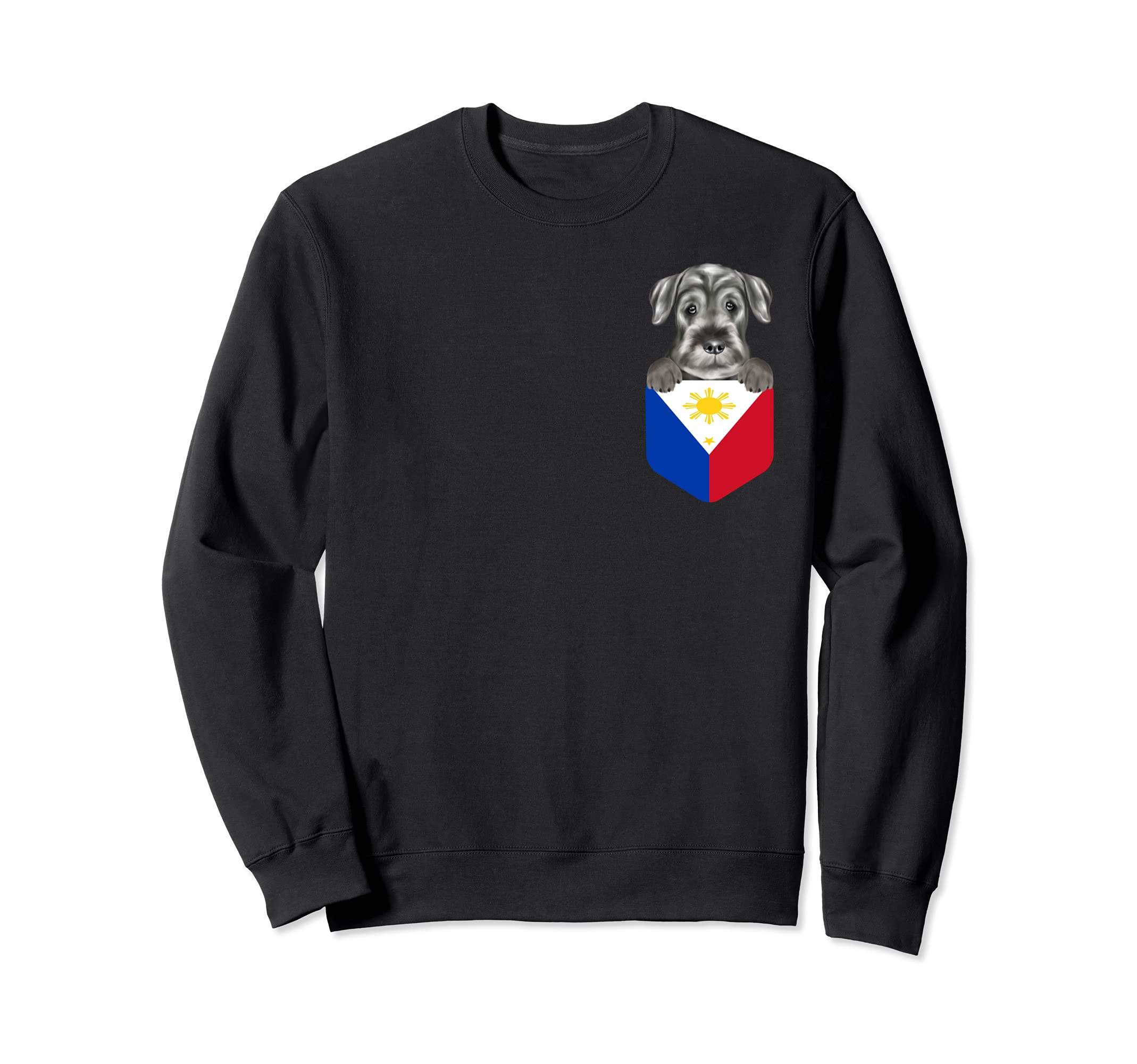 Philippines Flag Standard Schnauzer Dog In Pocket Sweatshirt