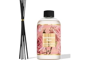 Cocorrína Reed Diffuser Refill Sandalwood Rose 17oz (500ml) with 8 Sticks - Premium Long-Lasting Floral Essential Oil, Home Fragrance for Bedroom, Bathroom Home Decor