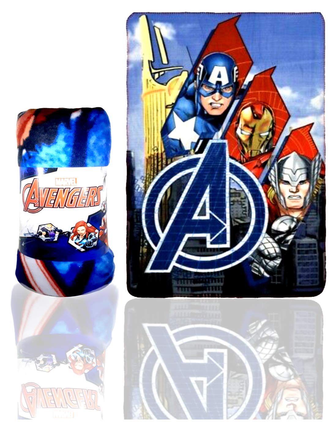 Avengers - superhero fleece blanket, red, One Size