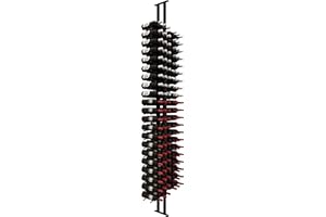 ULTRA WINE RACKS & CELLARS Ultra Wine Racks Floor-to-Ceiling Mount Display (2 Side, Triple Deep, Black, Holds 126 Wine Bottles) - Modern Metal Wine Storage for Wine Cellars, Home Bars, Kitchens, & Dining Rooms
