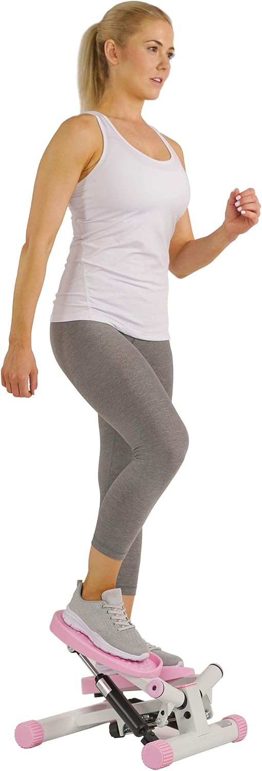 Sunny Health and Fitness Adjustable Twist Stepper, Pink : Step Machines : Sports & Outdoors