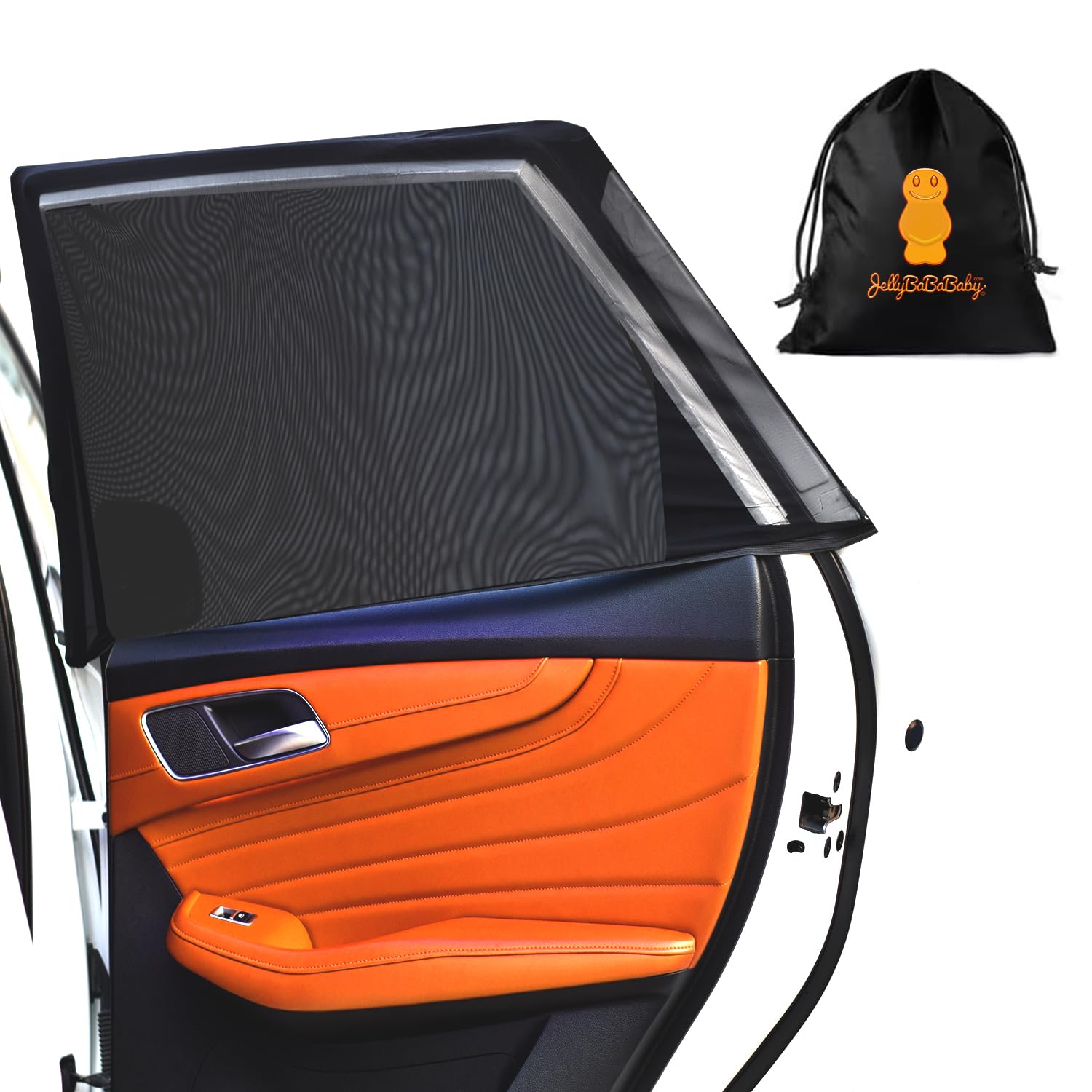 JBB Premium Car Window Shades for Baby – 2 Pack Stretchable Mesh (Fits 95% Cars) | Baby Car Sun Shades – UV Protection for Kids & Pets | Rear Side Car Window ShadesBaby | Breathable Privacy Shade