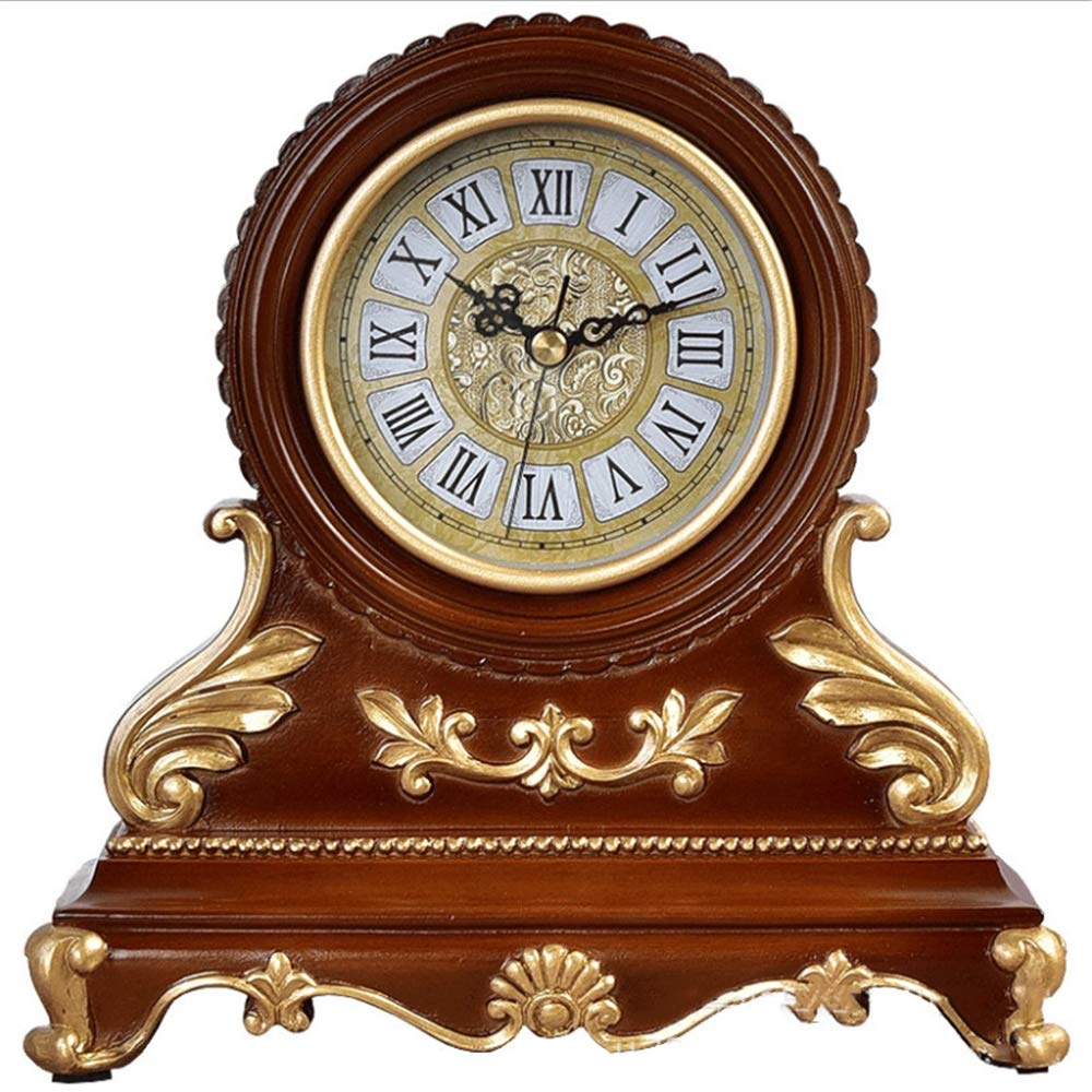 Linbing123 European wood frame clock set clock. This Solid Wood Decorative Chiming Mantel Clock is Battery Operated. Quiet,