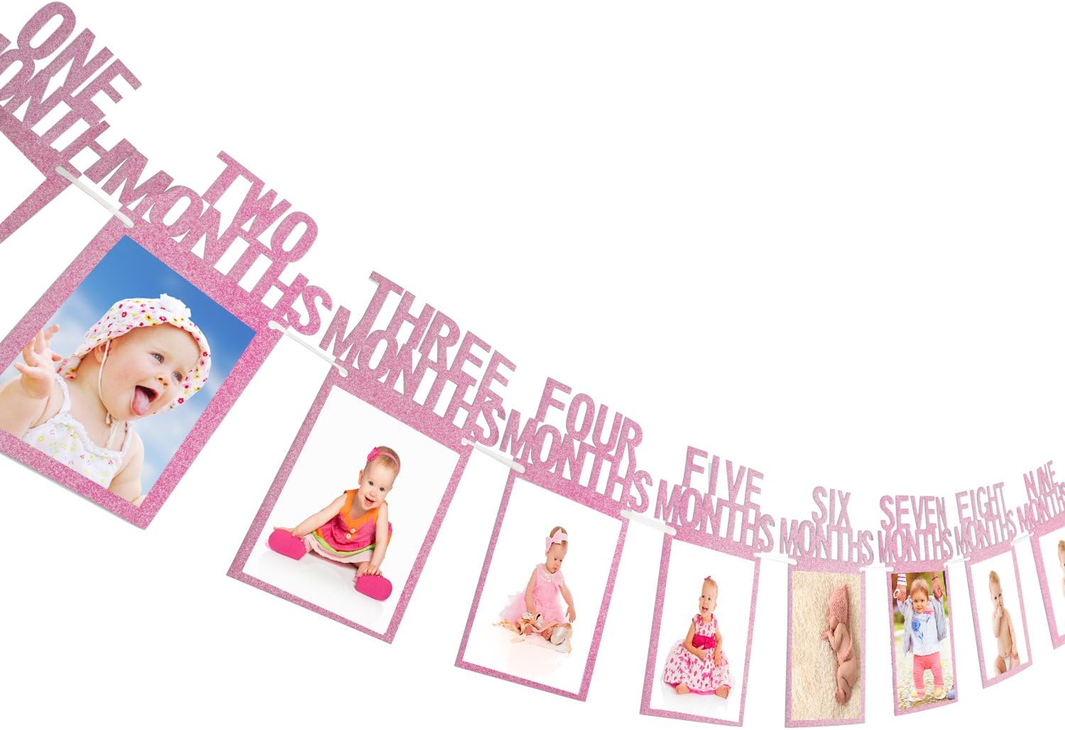 Cadres Photos Bebe Puericulture Bleu Set Banderole 1er Anniversaire Cadre Photo Banniere Bebe 1 12 Mois Avec Points De Colle Pour Photo Prop Baby Shower Decoration Zoomsky Guirlande Anniversaire 1 An