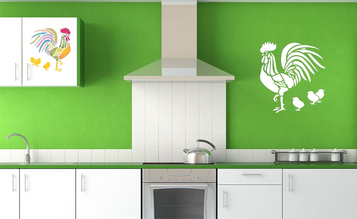 Rooster Stencil - 35.5 x 35.5cm (L) - Reusable Large Farm Animal Bird Chicken Mural Wall Stencil Template - Image 5