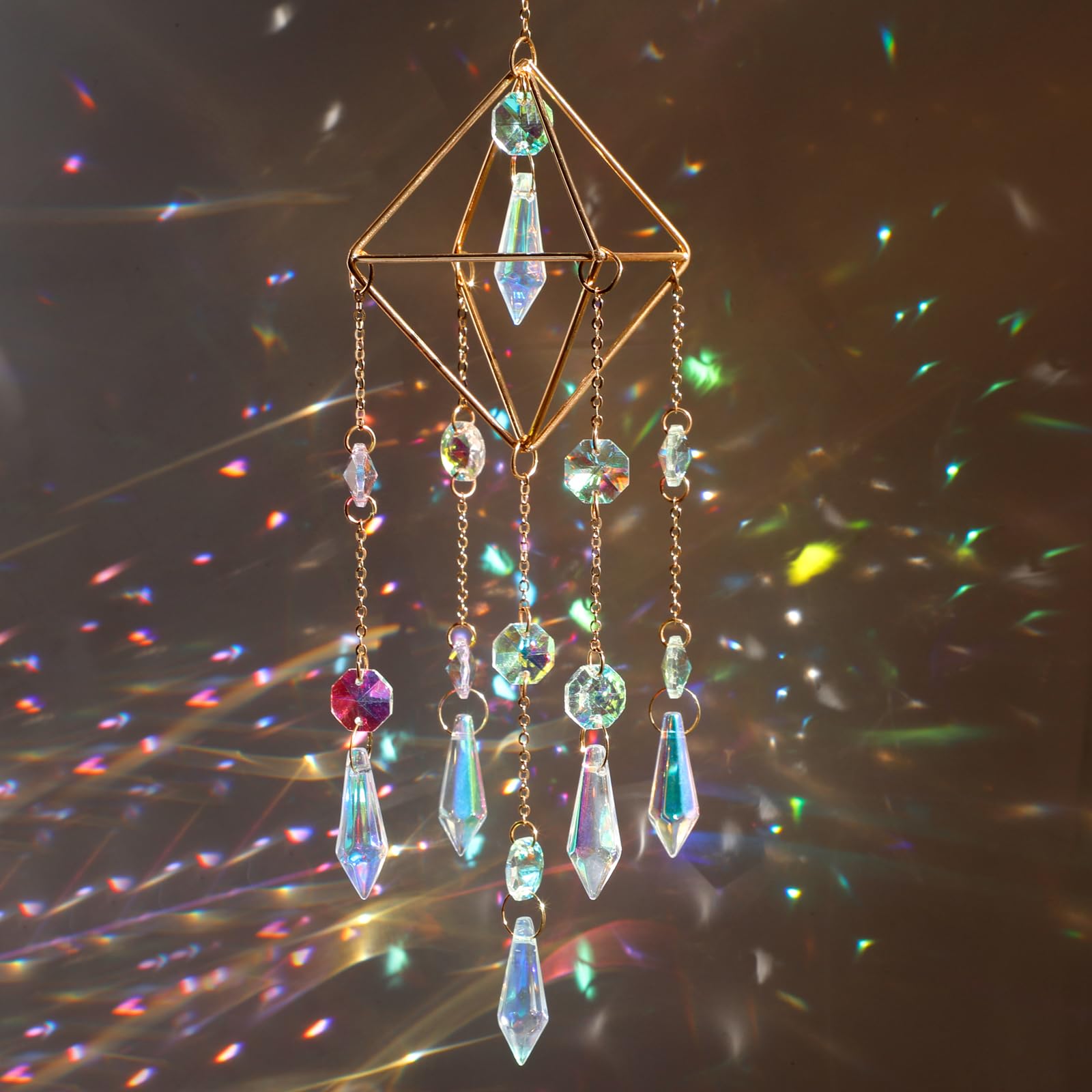 Photo 1 of Crystal Suncatcher, Window Suncatcher Prism Hanging Sun Catcher Outdoor Indoor Decor Gift for Mom Christmas Stocking Sutffers Home Decor