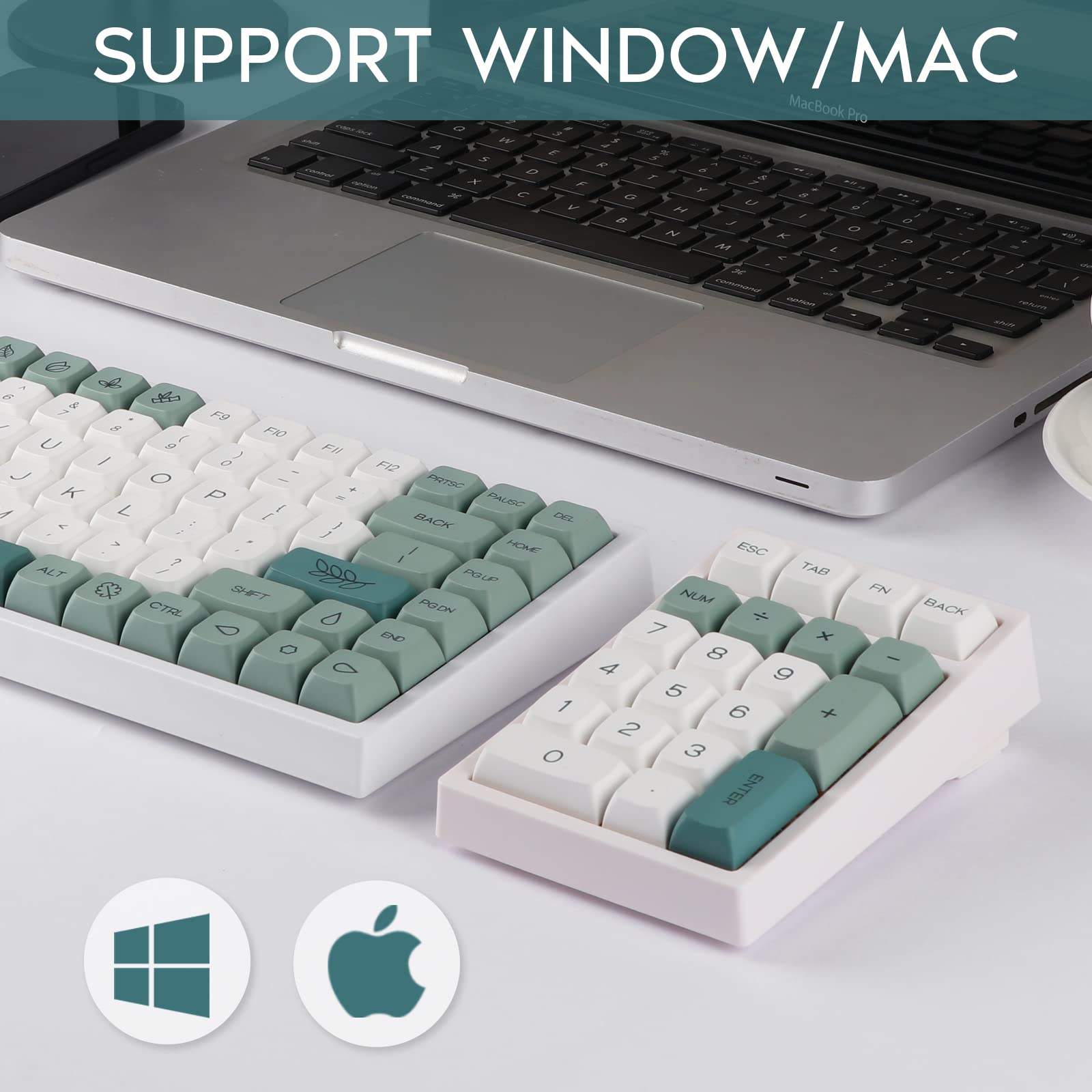 EPOMAKER TH21 21 Keys Hot Swappable Wired Numpad with RGB Backlight, Programmable,XDA Profile PBT Keycaps for Win/Mac(Epomaker Flamingo Switch)