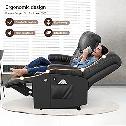 FURNIMAT Recliner Sofa Set with 3+1 Pieces in