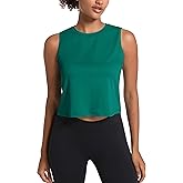 MAGCOMSEN Women's Workout Cropped Tops UPF 50+ Athletic Running Tank Tops Sleeveless Gym Sports Muscle Shirts