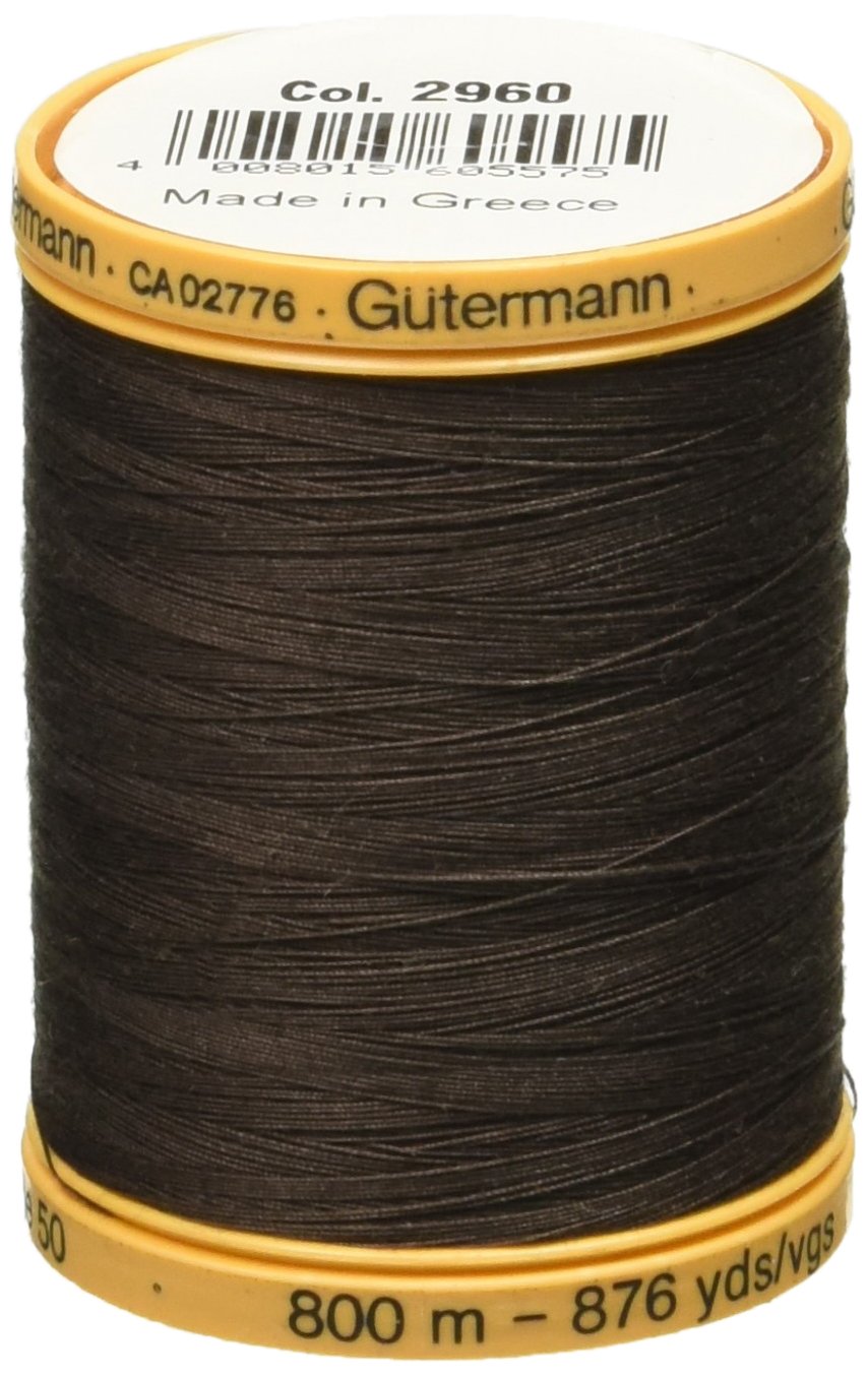 Gutermann 876 yd Natural Cotton Thread Solids, Bark Brown