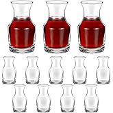 Remagr 12 Pack Single Serving Wine Carafe Glass Small Mini Carafe Individual Wine Refill Decanter for Dinner Parties Tastings Bars Restaurants (7.7 oz)