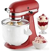 Ice Cream Maker Attachment for KitchenAid, kitchen aid ice cream bowl Fits 4.5/5QT/ 6QT&7QT Mixers, Frozen Ice Cream & Sorbet